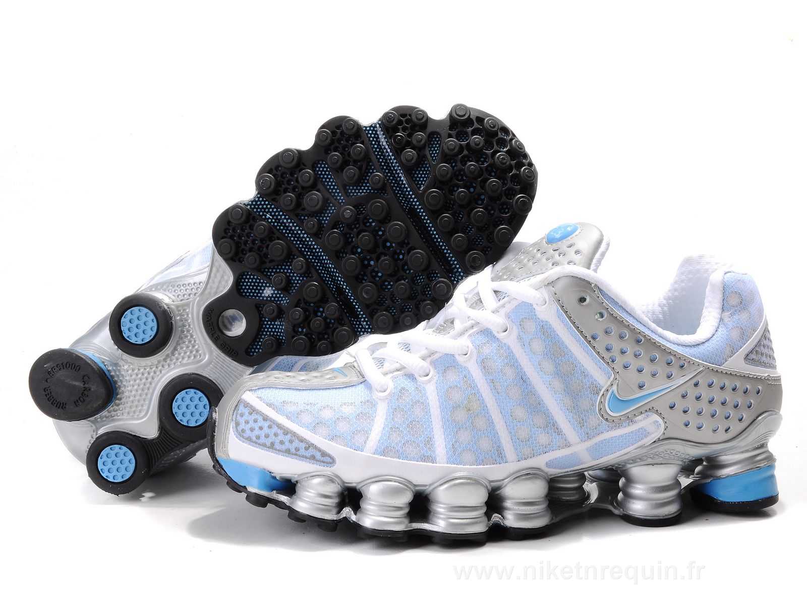 Bleues Et Argentees Nike Shox Tl3